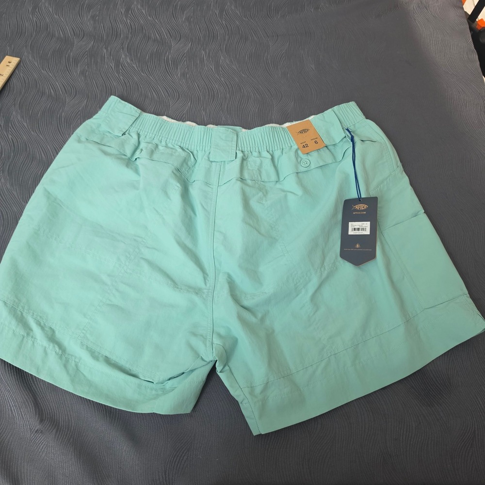 AFTCO Original Fishing Shorts Mens 42 Ocean Wave Blue Green M01 6in Inseam NWT - Picture 7 of 10